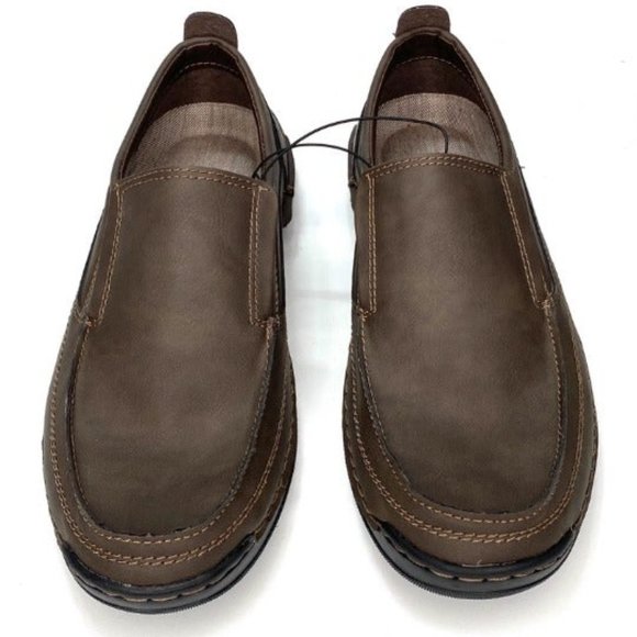 IZOD Brown Slip On Memory Foam Loafers Size 10.5